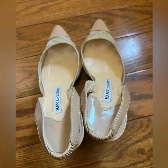 Manolo Blahnik Slingback Heels Handmade in Italy Sz 36 / 6 - Picture 3 of 14